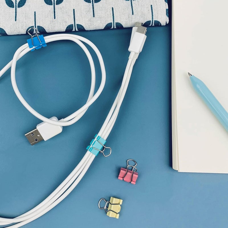 Ykimok 240-Pack Mini Binder Clips in 4 Colors (Blue, Yellow, Red, Green), 15mm/0.6-Inch Small Paper Clips for Home, School, Office and Business - Image 5